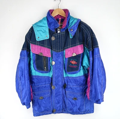 Japana Vintage 90'S neon ski snowboard jacket SZ M  (T6070) - Image 1 of 4