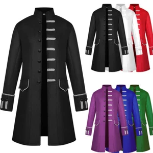Medieval Retro Punk Jacket Coat Uniform Halloween Cosplay Costume - Picture 1 of 9