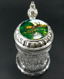BMF Schnapskrugerl Miniatur Glasstein mit Zinndeckel Made in W. Germania 23/4" - Bild 1 von 11