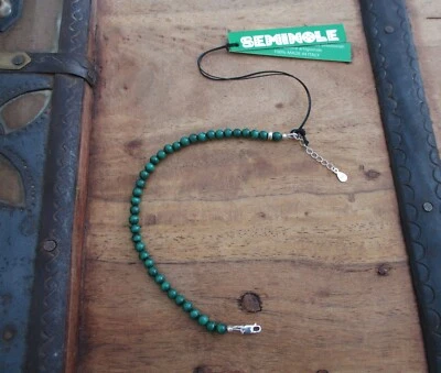 bracciale autentica malachite pietra verde unisex argento 925 bracelet Seminole - Immagine 1 di 4