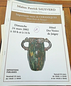 CERAMIQUE/XX EME/CATALOGUE/JOIGNY ENCHERES/2002/ECOLE DE PUISAYE - Picture 1 of 1