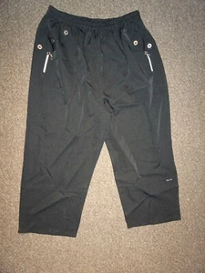 New H&H Paris Elasticated Black Lightweight Smart Cropped Capri 3/4 Trousers 16 - Picture 1 of 3
