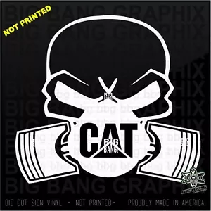 Se adapta a calcomanía de vinilo CAT diésel potencia HEO equipo pesado mecánico operador calavera - Imagen 1 de 3