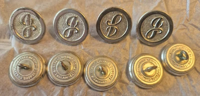 9 Superior Quality Enland Initial Monogram letter G or J or other? shank buttons - Image 1 of 4