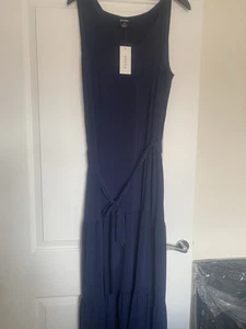 EVANS Navy Blue Tiered Maxi Dress BNWT Plus Size 18 - Foto 1 di 11