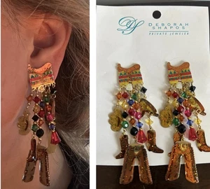 Vintage Watta Western Charms Ohrhänger Cowboy Hut Stiefel leicht - Bild 1 von 6