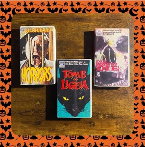 AIP GOTHIC HORROR HBO VHS LOT 3X • Vincent Price • Karloff • Lovecraft • Cannon - Picture 1 of 12