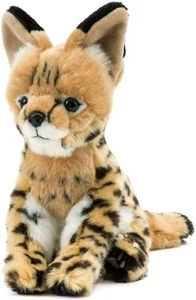 Baby Serval Katze realistisch flauschig sitzend Plüschtier 22 cm Colorata Japan - Bild 1 von 6