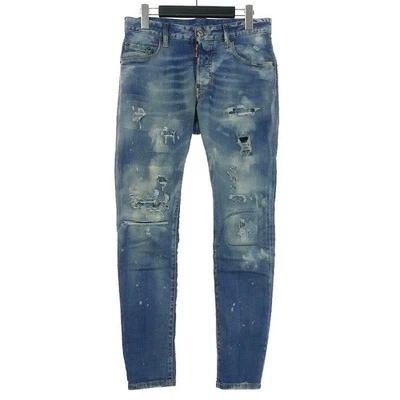 DSQUARED2 22AW Pantalones ajustados Slim Denim Jeans dañados 44 Indigo... - Imagen 1 de 4