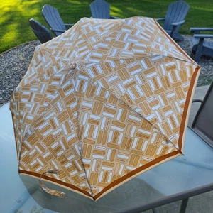 Coach Lozenge Basic Script Khaki Compact Umbrella w/ Cover Logo - Picture 1 of 23