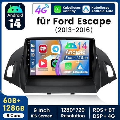 128G Android 14 Autoradio Carplay Für Ford C-Max 2011-2015 Kuga 2013-15 GPS Navi - Bild 1 von 4