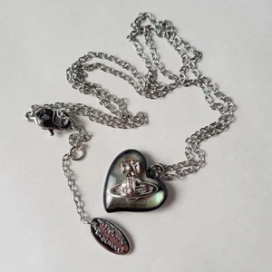Collana sfera cuore Vivienne Westwood argento con scatola L 16,5"-18,9" nuova senza etichette JP - Foto 1 di 6