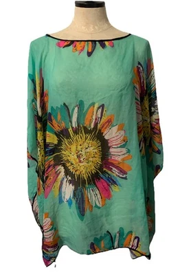 Túnica de seda leve maiô cobrir asa de morcego praia tamanho único feminino’s - Imagem 1 de 4