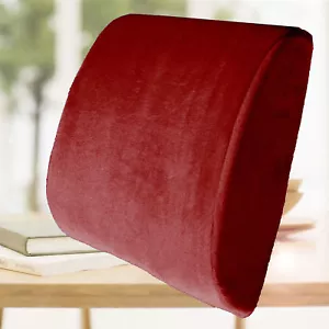 Burgundy Cushion Travel Pillow Memory Foam Seat Home Office Chair Back Support - Picture 1 of 5