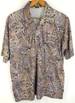 Vintage Lilly Dache Shirt Men's XL Multicolor Geometric Abstract Pullover 70s Foto 1 de 4