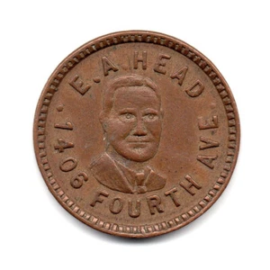 E.A. HEAD • GOOD FOR 5¢ IN TRADE • SEATTLE, WASHINGTON, WA. • TC-33934 - Picture 1 of 2