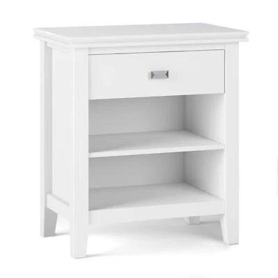 SIMPLIHOME Mesita de Noche Artesana 24 Pulgadas de Ancho, Mesita de Noche, Blanco SÓLIDO Foto 1 de 4
