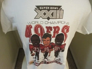 San Francisco 49ers Super Bowl XXIII Tshirt Joe Montana, Jerry Rice, Roger Craig - Picture 1 of 6