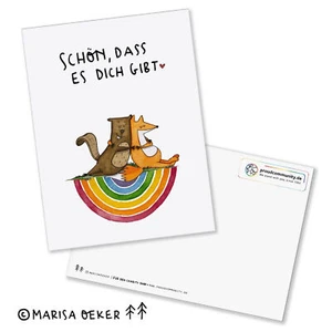 Schön, dass es Dich gibt Regenbogen Postkarte, Design by Marisa Oeker - Bild 1 von 1