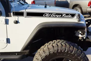 Retro Hood Vinyl Decal Kit for Jeep Wrangler JK Custom YOUR TEXT - Multi Color - Bild 1 von 2