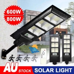 600/800W LED Solar Garden Lights Street Lamp Radar Sensor Floodlight IP65 6000K - Picture 1 of 14