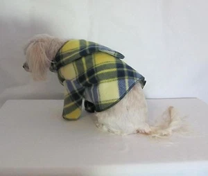  Sudadera con capucha azul y amarillo a cuadros lana perro cachorro taza de té ropa para mascotas XXXS - grande - Imagen 1 de 2