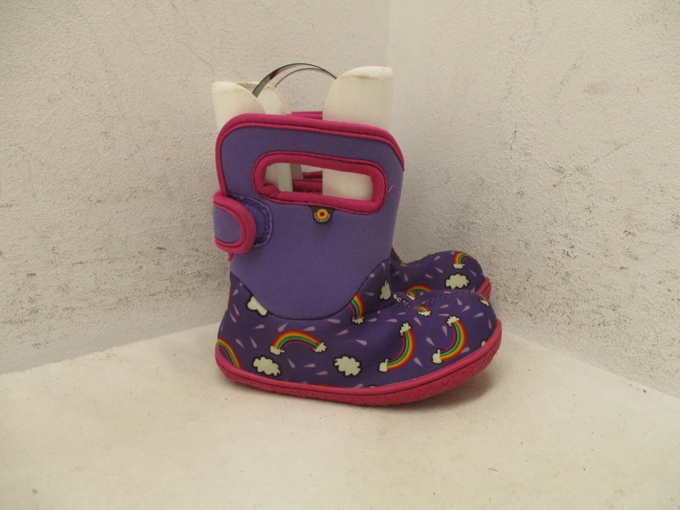 Botas de inverno BABY BOGS roxo arco-íris infantil tamanho 8 - Imagem 1 de 4