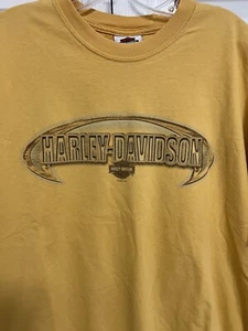 Men’s Vintage Beefy USA Made Harley Davison Gold T-Shirt Sz Large - Picture 1 of 6