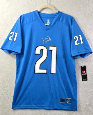 NFL BUSH #21 Detroit Lions Jersey Logo Blue Shirt Youth Sixe XL (18,20) NEW - Image 1 of 4