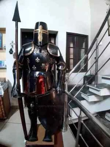 Wearable Medieval Suit Of Armor Knight Full Body Armour Crusader Costume Larp - Picture 1 of 5
