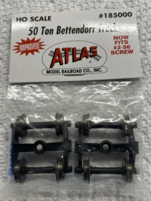 Atlas HO Scale Part #185000 50 Ton Bettendorf Freight Trucks - 1 Pair NEW! - Image 1 of 4
