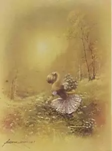 Andres Orpinas Print Litho IN USA 50 Piece Girl IN Field 20,4 X 15,2 CM PO1097 - Picture 1 of 1