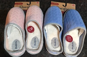 Dearfoams Womens Slip On Slippers Gel Infused Memory Foam XL 11/12 Pink or Blue - Picture 1 of 4