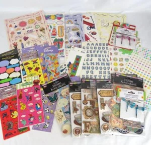 Stickers Cardmaking Scrapbook School Lot 38 Sheets Sealed + Loose Kids Adults - Picture 1 of 12