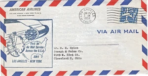 American Airlines FIRST JET FLIGHT AM 4 LA to NYC W/Letter Fleet Admiral Smith - Picture 1 of 3