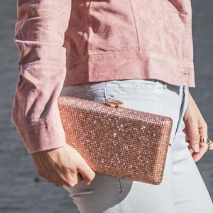 Borsa Sera Donna Strass Cristallo Simulata Borsa Sera Pochetta Matrimonio - Foto 1 di 37