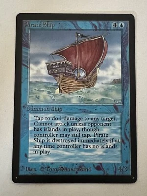 Magic the Gathering MTG Beta Pirate Ship LP+  (Beta Bob) - Image 1 of 2