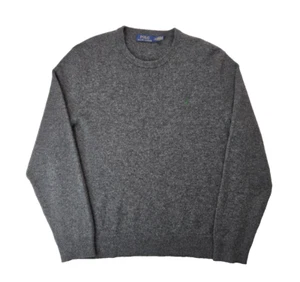 Polo Ralph Lauren Gray Lambswool Knit Pullover Sweater Mens Large L - Picture 1 of 6