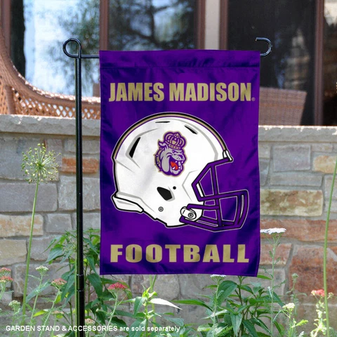 James Madison Dukes Football Helmet Garden Flag and Yard Banner Cover