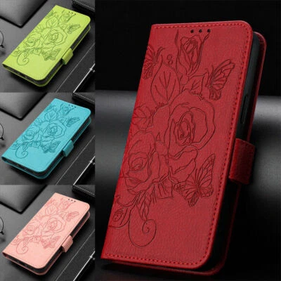 Luxury Rose Wallet Phone Case For Motorola G85 G60 G34 G84 G42 G22 G51 E7 Power - Image 1 of 4