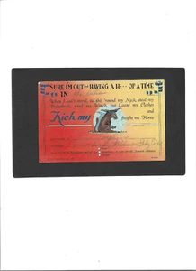 HUMOR PC "I'm Having a Hell of a Time" 7-29-1941 Erie, PA. to Jeannette, PA. - Picture 1 of 2