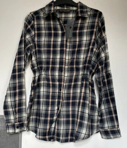 Mothercare Maternity Check Shirt Blouse Top Navy pink white Size 6 BNWT - Picture 1 of 6