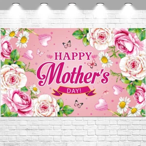 Happy Mother'S Day Backdrop Decoration Banner Thanks Best Mom Ever Mom'S Garland - Picture 1 of 6