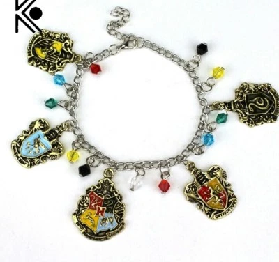 bracciale stemmi case scuola di magia di Hogwarts harry potter grifondoro tassor - Photo 1/3