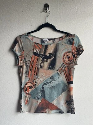 Vintage 90s Janette USA Native Indian Rhinestone Graphic Top Size L - Image 1 of 4