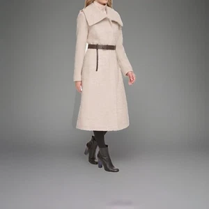 Women’s Textured Herringbone Wool Blend Tweed Coat Kenneth Cole Coat XL - Picture 1 of 4