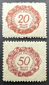Liechtenstein 1920 Sc# J4 & J8 Lot of 2 Postage Due Stamps MH/MNH OG - Picture 1 of 2
