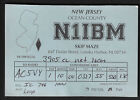 Carte radio QSL « N1 IBM, Skip Maze, carte du New Jersey, comté d'Ocean », New Jersey, États-Unis (Q4872)