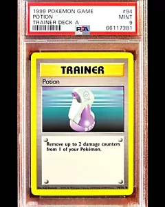 Potion - 1999 WotC Pokemon 94/102 - TRAINER DECK A - RED BACK - PSA 9 - Pop 47 - Picture 1 of 4