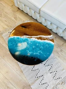 Ocean Coffee Table, Epoxy Side Table, Resin C Table, Sea Table, Living Home Deco - Picture 1 of 3